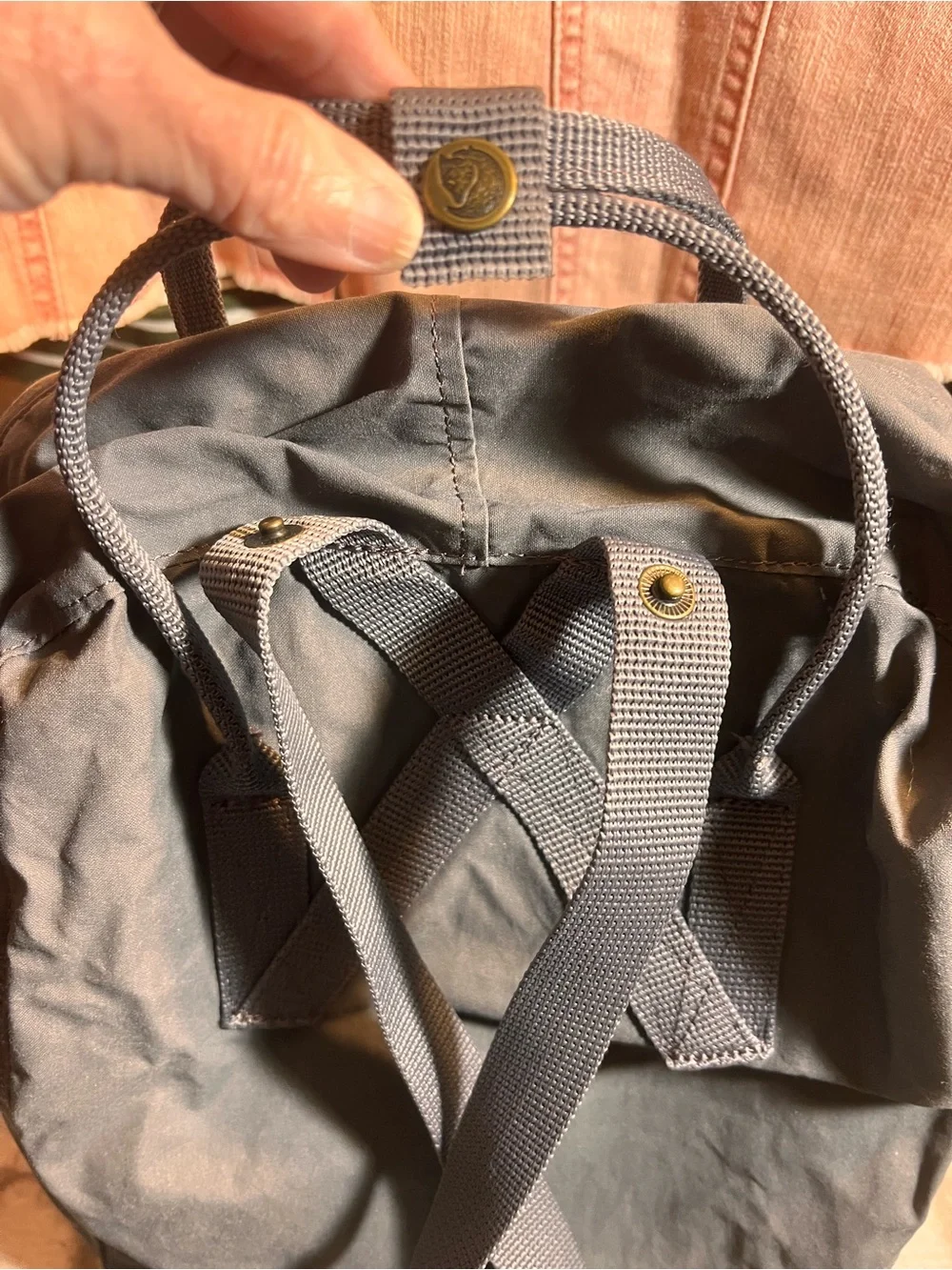 Fjallraven Kanken Backpack in Charcoal with Red Logo